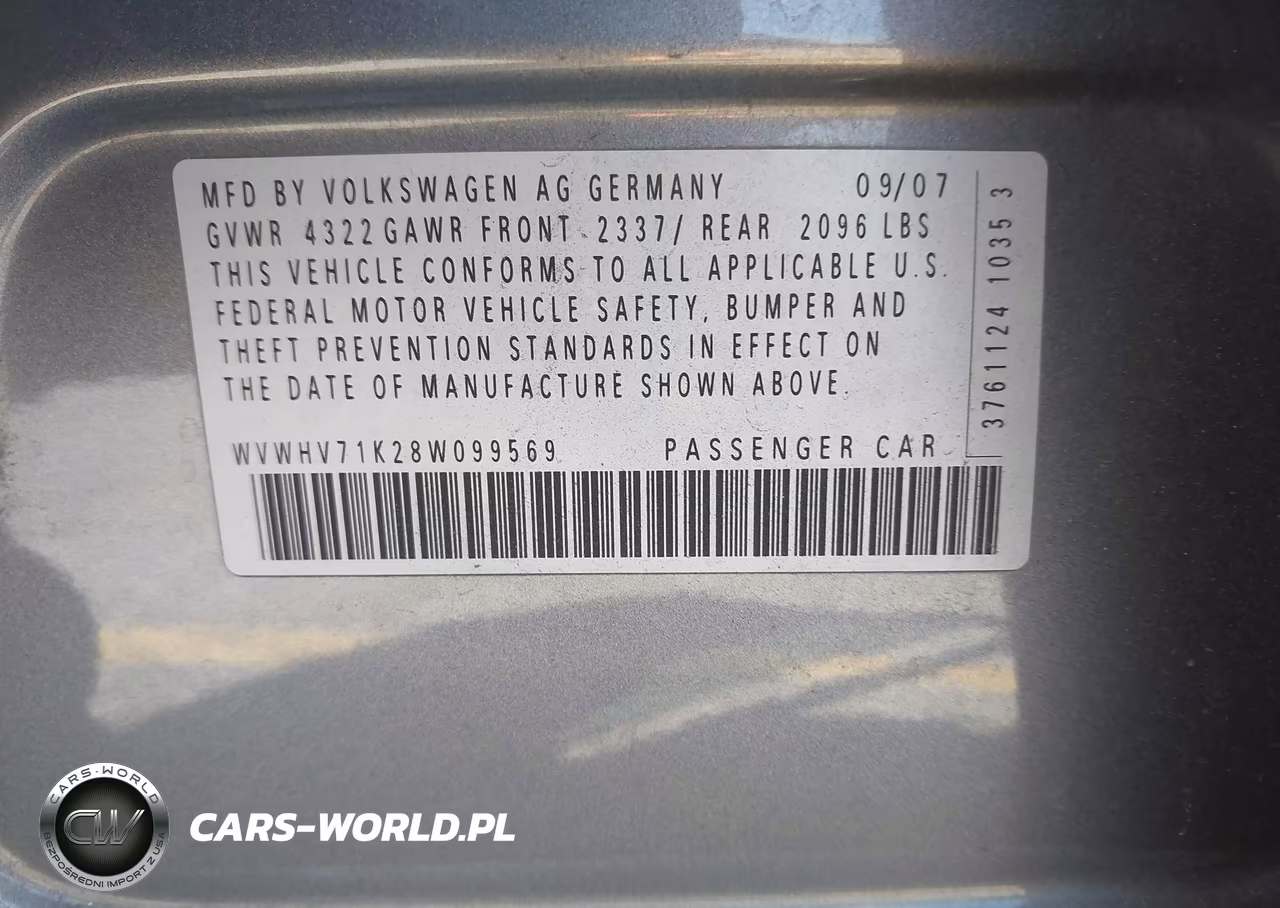 2008 Volkswagen Gti 4-Door VIN:WVWHV71K28W099569 - 9