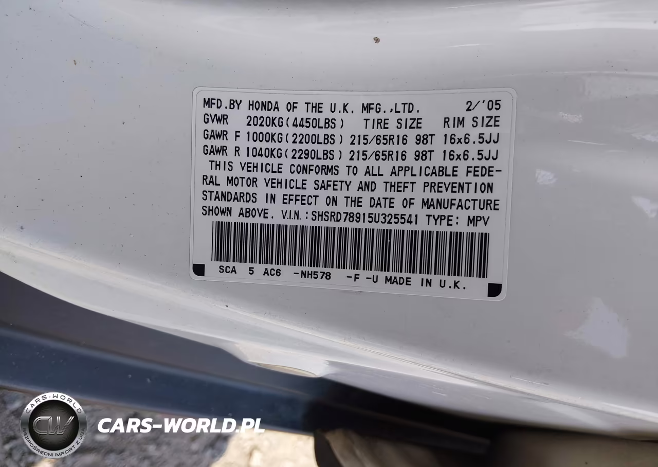 2005 Honda Cr-V Se VIN:SHSRD78915U325541 - 9