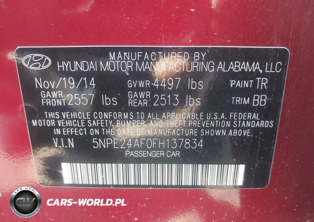 2015 Hyundai Sonata Se VIN:5NPE24AF0FH137834 - 9