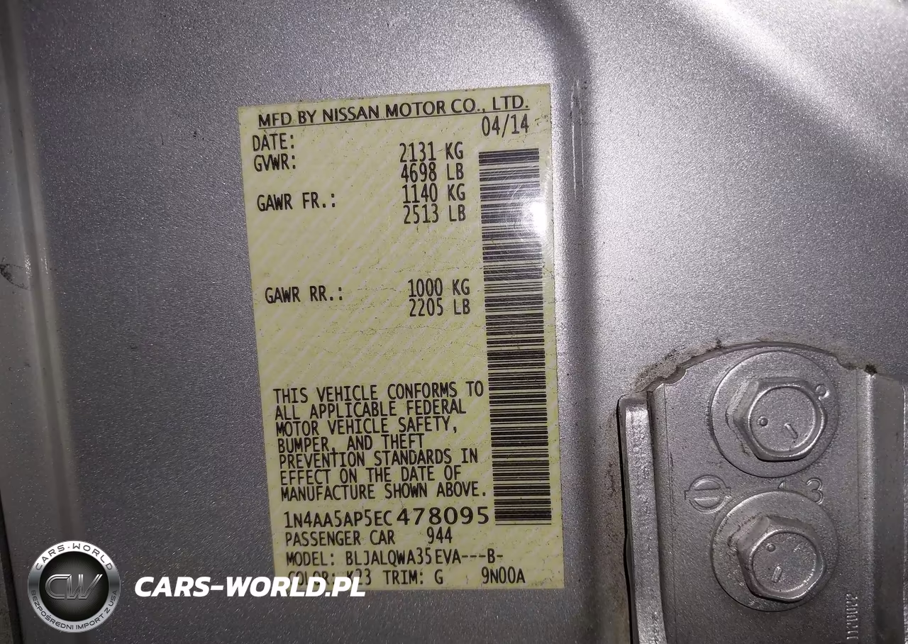 2014 Nissan Maxima 3.5 S-3.5 Sv VIN:1N4AA5AP5EC478095 - 9