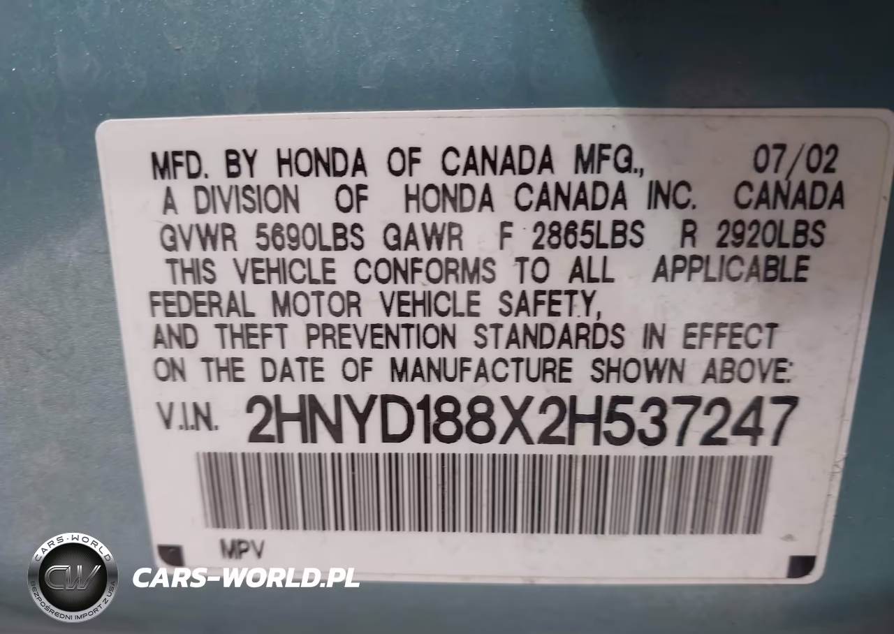 2002 Acura Mdx VIN:2HNYD188X2H537247 - 9
