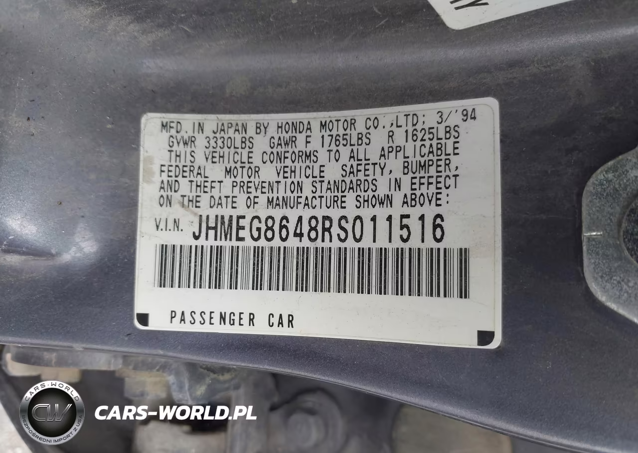 1994 Honda Civic Dx-Lx-Se VIN:JHMEG8648RS011516 - 9