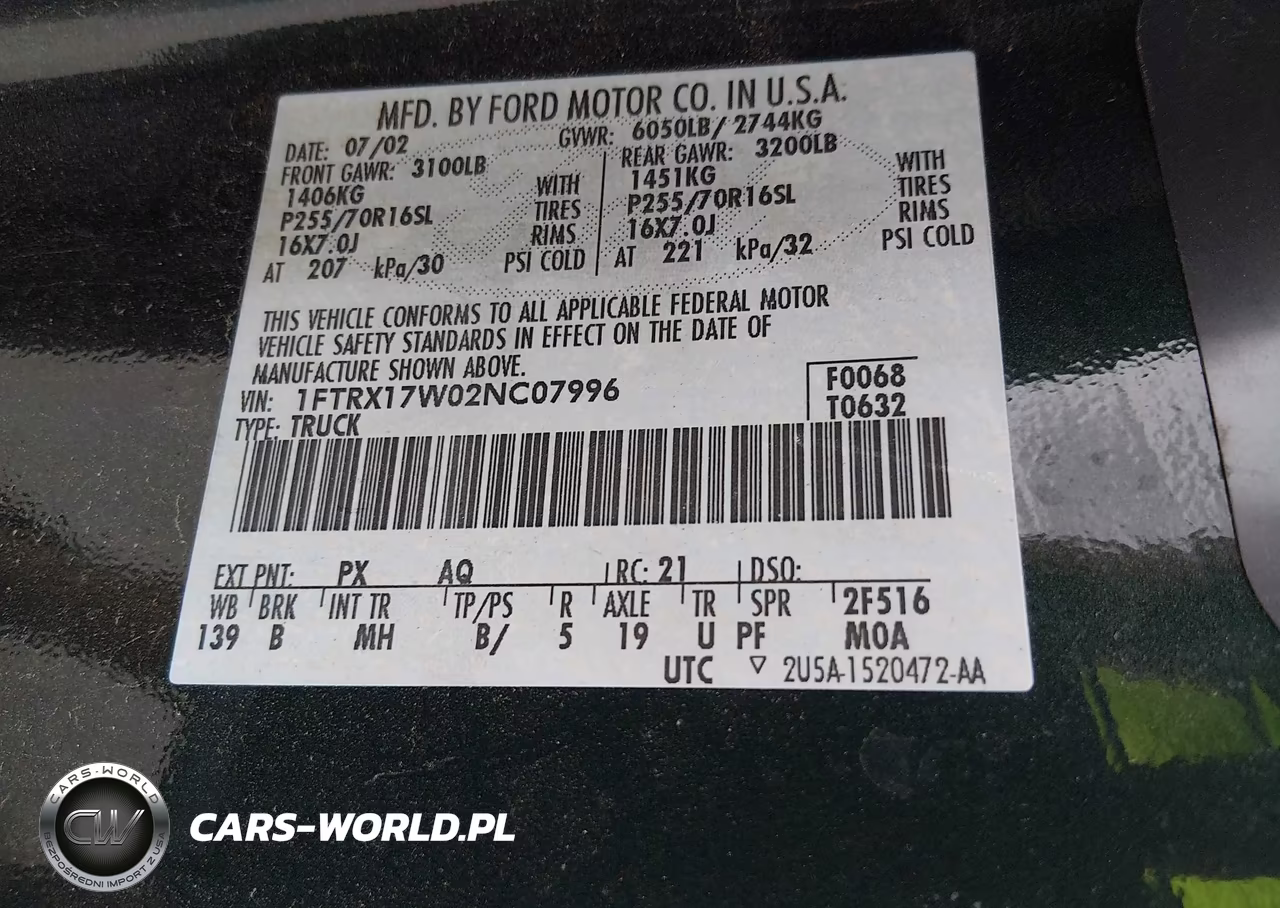 2002 Ford F-150 Lariat-Xl-Xlt VIN:1FTRX17W02NC07996 - 9