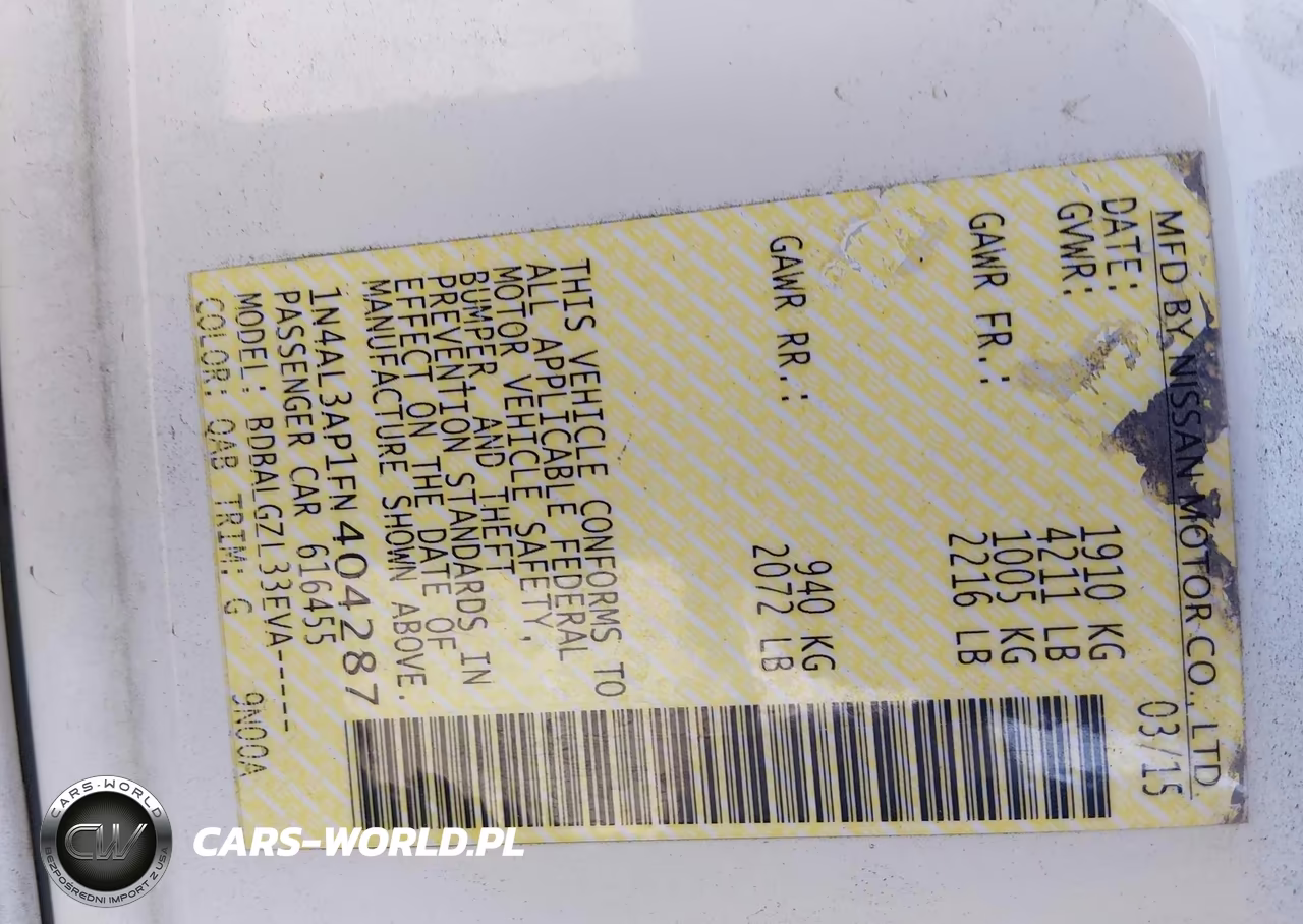 2015 Nissan Altima 2.5 S VIN:1N4AL3AP1FN404287 - 9