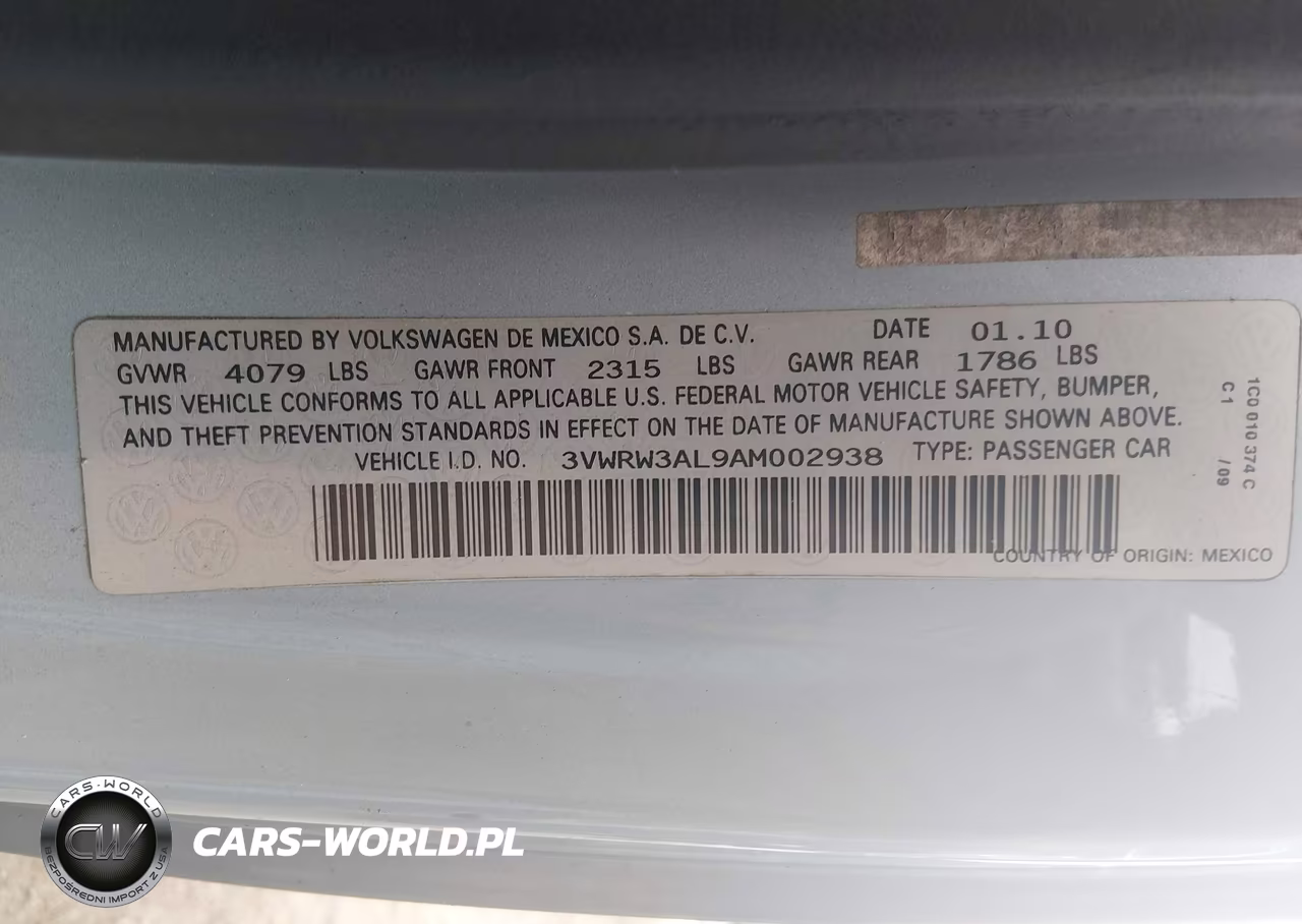 2010 Volkswagen New Beetle 2.5L VIN:3VWRW3AL9AM002938 - 9