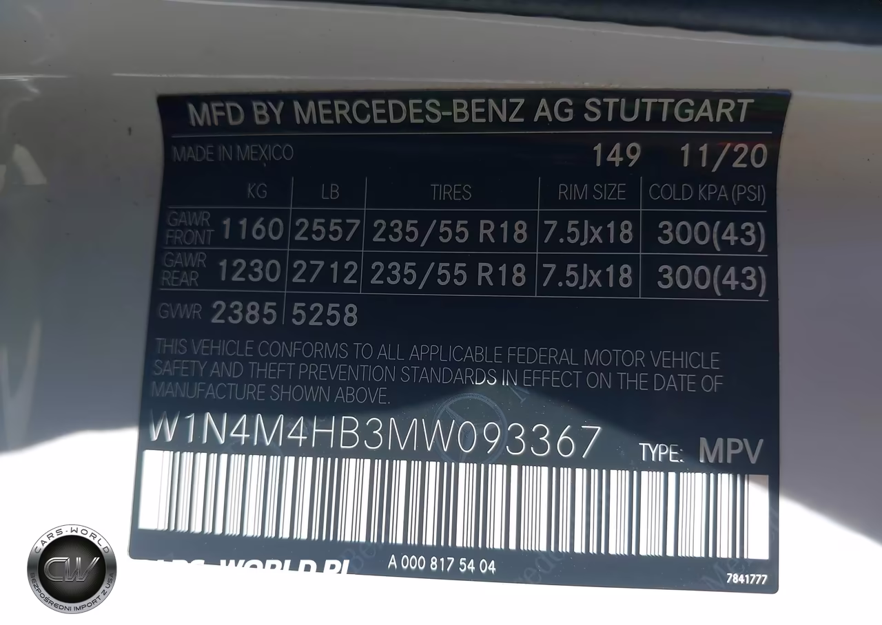 2021 Mercedes-Benz Glb 250 4Matic VIN:W1N4M4HB3MW093367 - 9