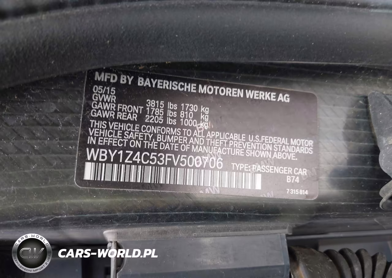 2015 BMW I3 Base W-Range Extender VIN:WBY1Z4C53FV500706 - 9