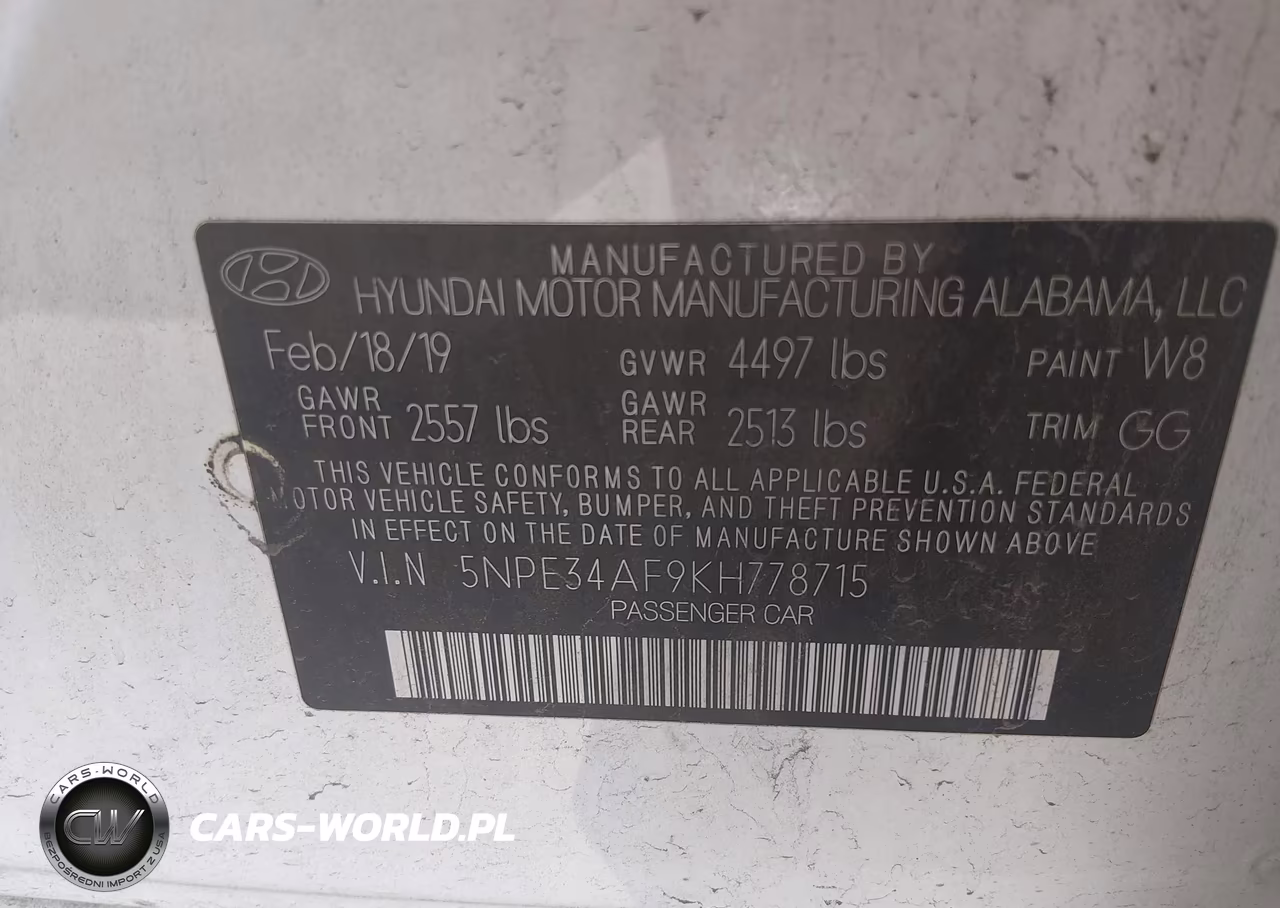 2019 Hyundai Sonata Sel VIN:5NPE34AF9KH778715 - 9
