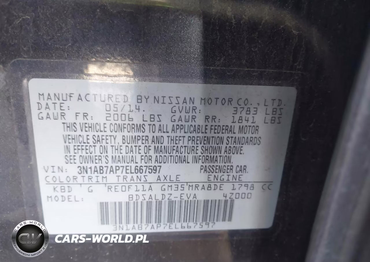 2014 Nissan Sentra Fe+ S-Fe+ Sv-S-Sl-Sr-Sv VIN:3N1AB7AP7EL667597 - 9