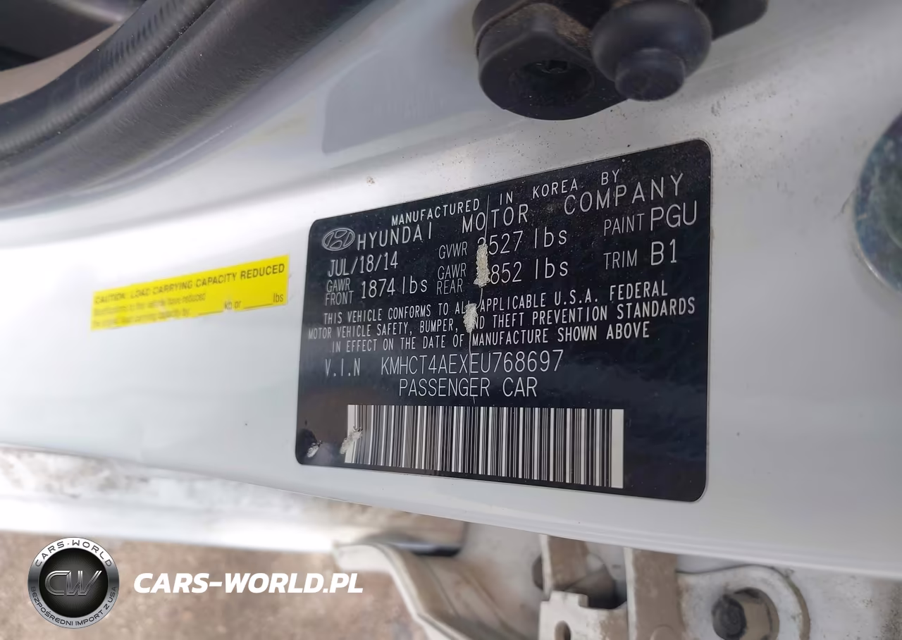 2014 Hyundai Accent Gls VIN:KMHCT4AEXEU768697 - 9