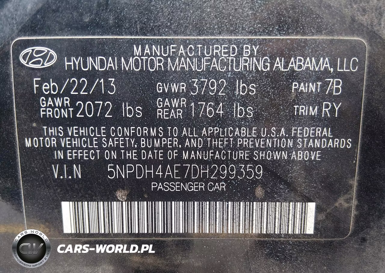 2013 Hyundai Elantra Limited VIN:5NPDH4AE7DH299359 - 9