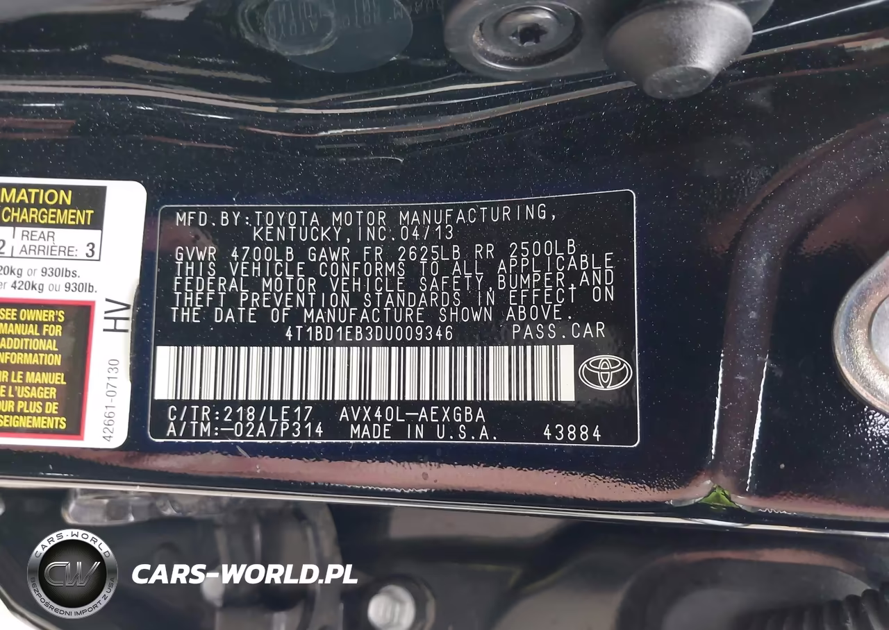 2013 Toyota Avalon Hybrid Xle Touring VIN:4T1BD1EB3DU009346 - 9