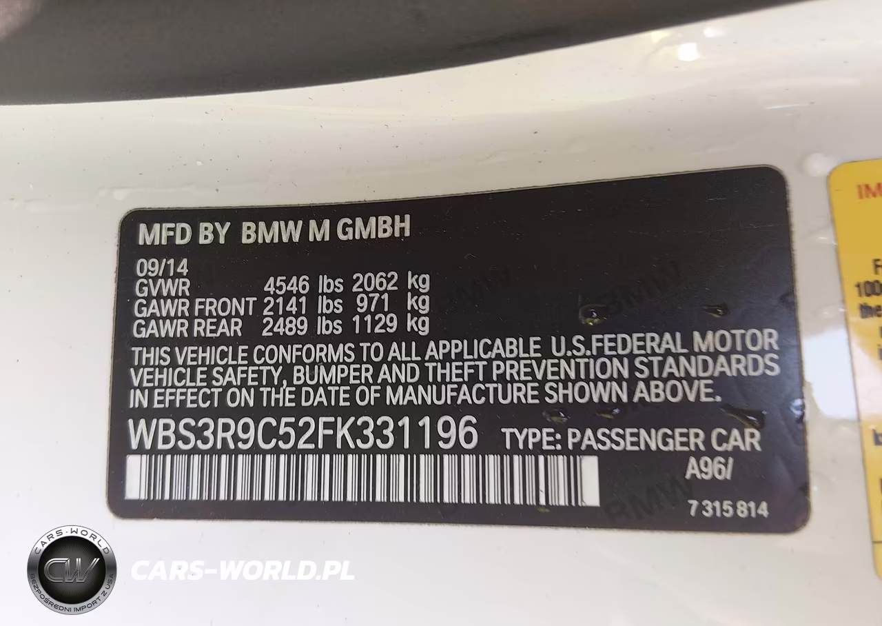 2015 BMW M4 VIN:WBS3R9C52FK331196 - 9