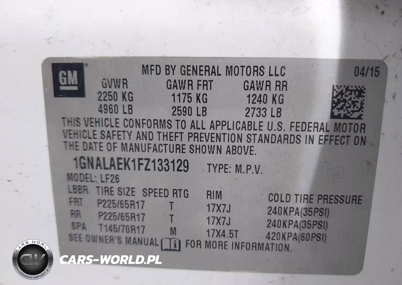 2015 Chevrolet Equinox Ls VIN:1GNALAEK1FZ133129 - 9