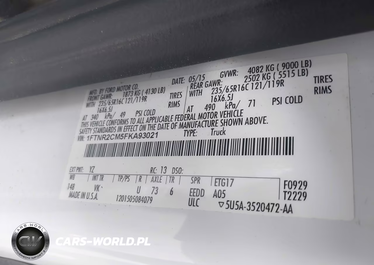 2015 Ford Transit-250 VIN:1FTNR2CM5FKA93021 - 9