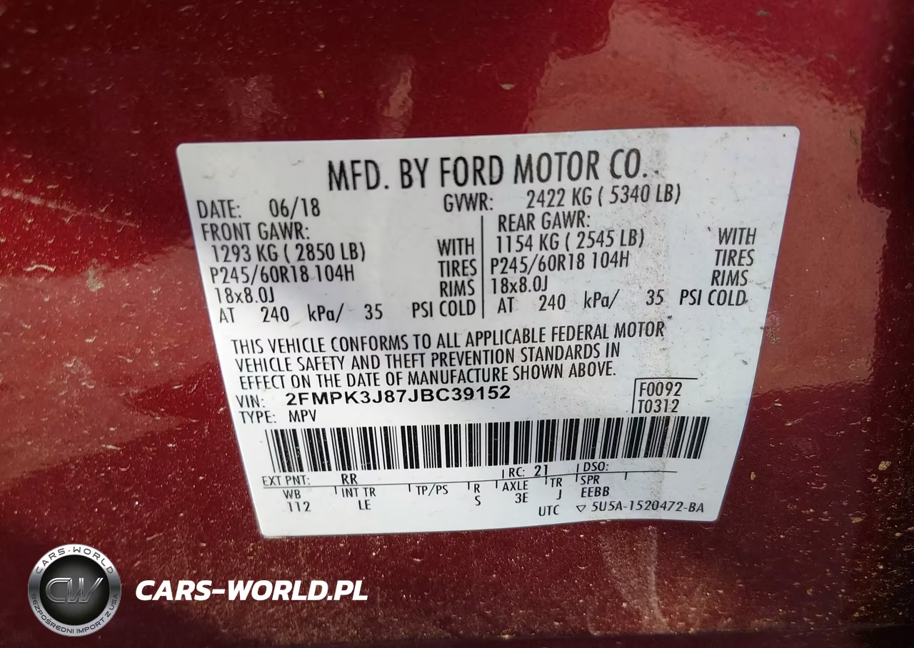 2018 Ford Edge Sel VIN:2FMPK3J87JBC39152 - 9