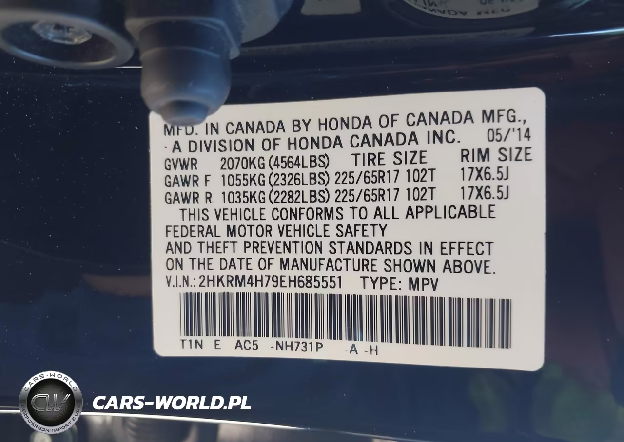 2014 Honda Cr-V Ex-L VIN:2HKRM4H79EH685551 - 9