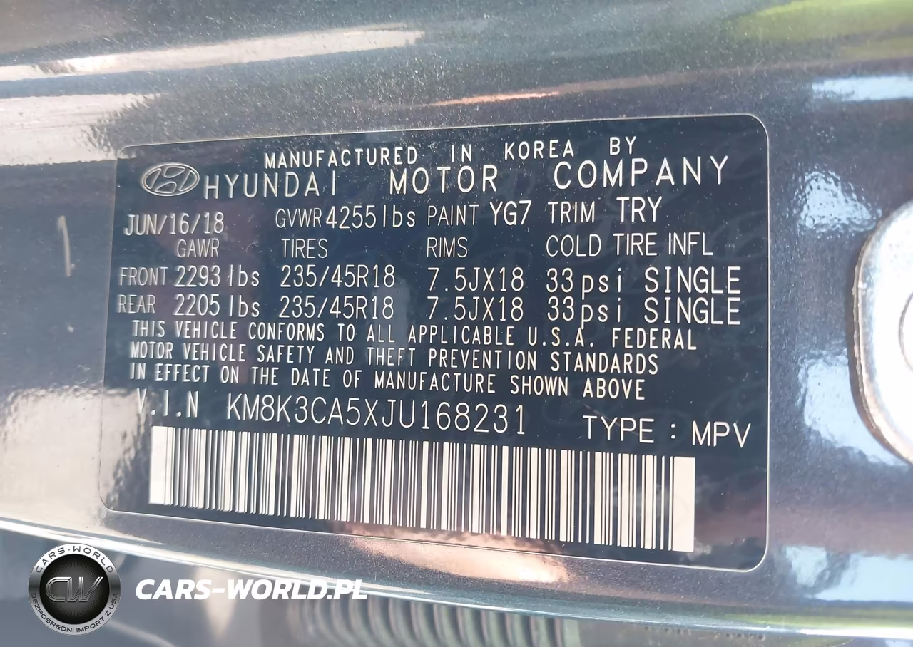 2018 Hyundai Kona Limited VIN:KM8K3CA5XJU168231 - 9