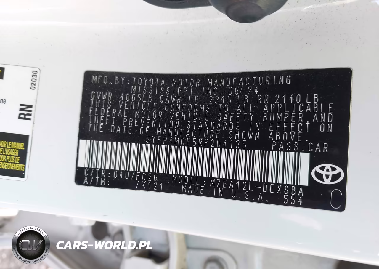 2024 Toyota Corolla Se VIN:5YFP4MCE5RP204135 - 9