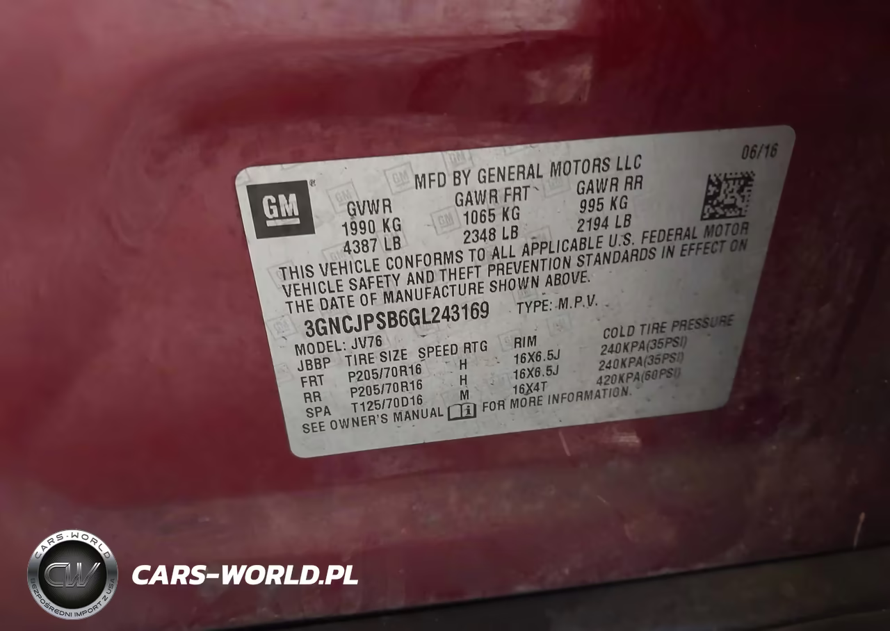 2016 Chevrolet Trax Lt VIN:3GNCJPSB6GL243169 - 9