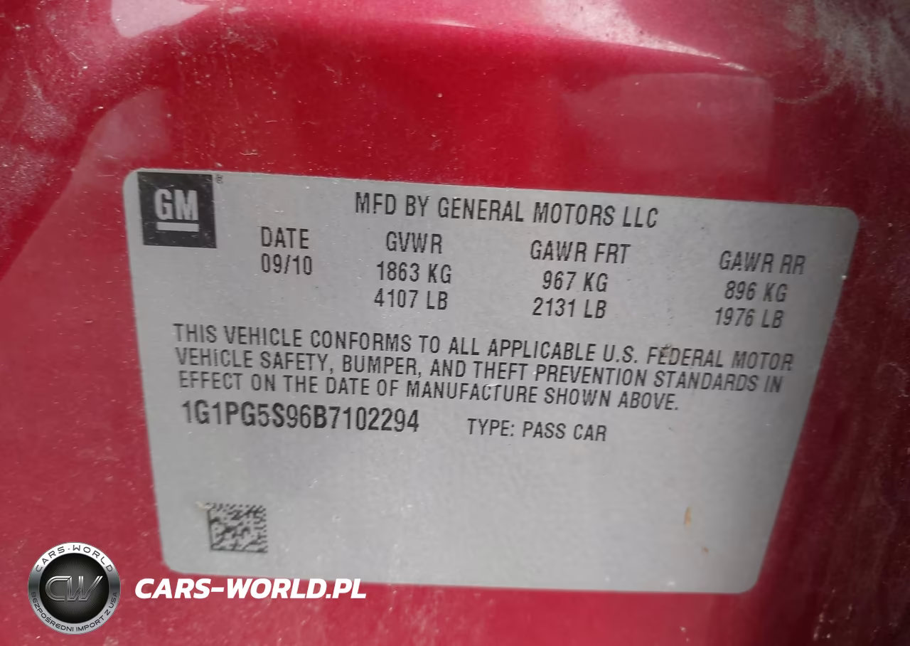2011 Chevrolet Cruze 2Lt VIN:1G1PG5S96B7102294 - 9