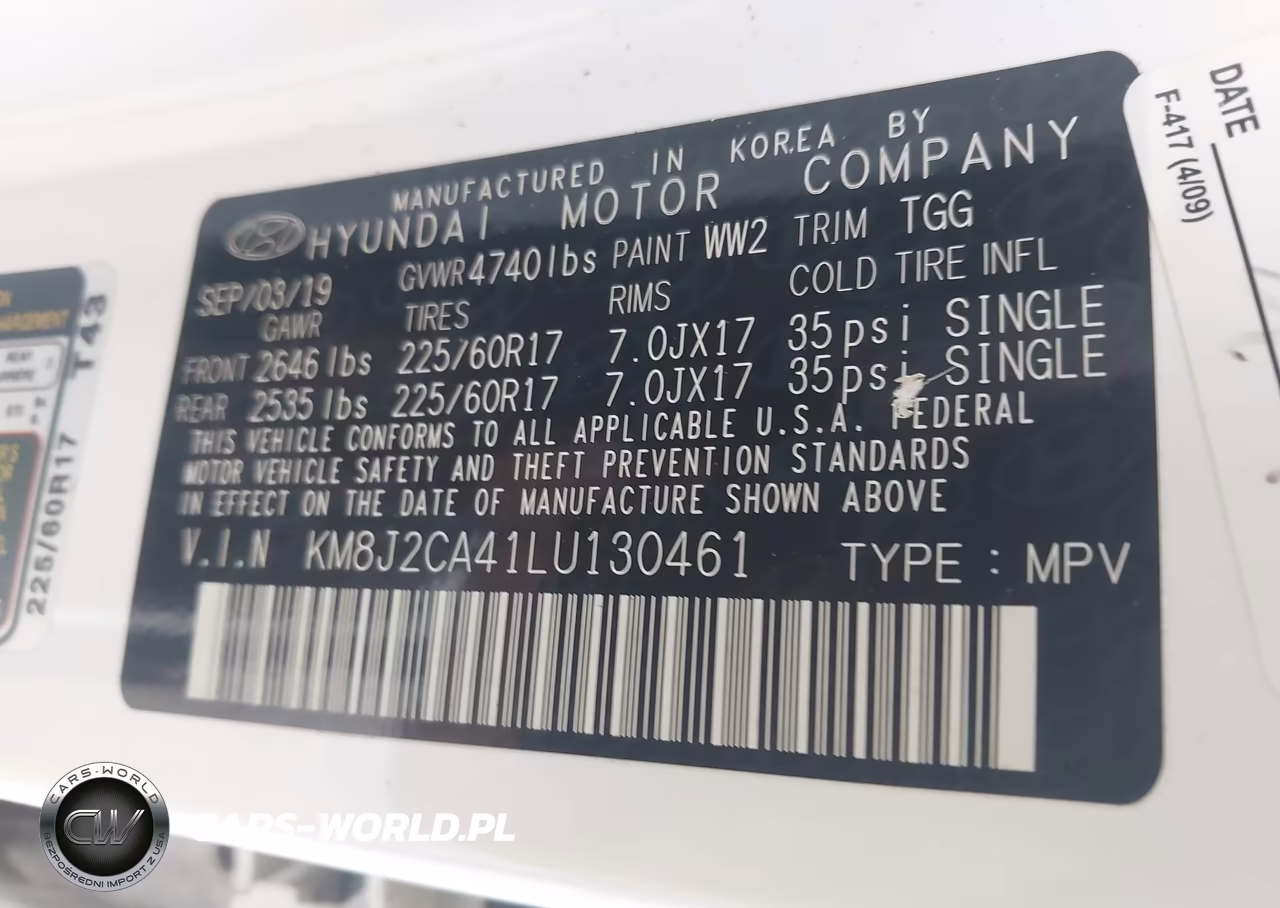 2020 Hyundai Tucson Se VIN:KM8J2CA41LU130461 - 9