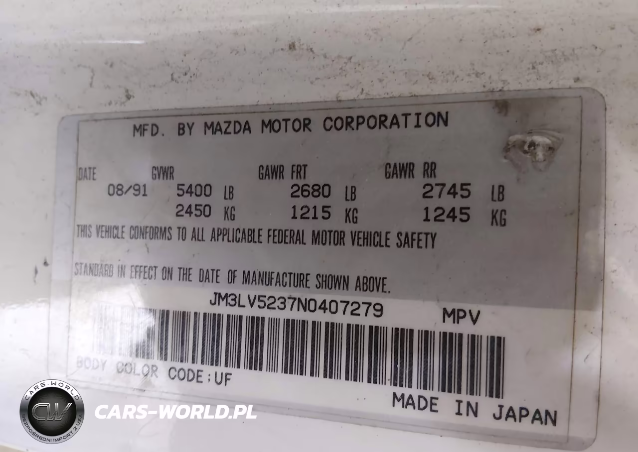 1992 Mazda Mpv Wagon VIN:JM3LV5237N0407279 - 9