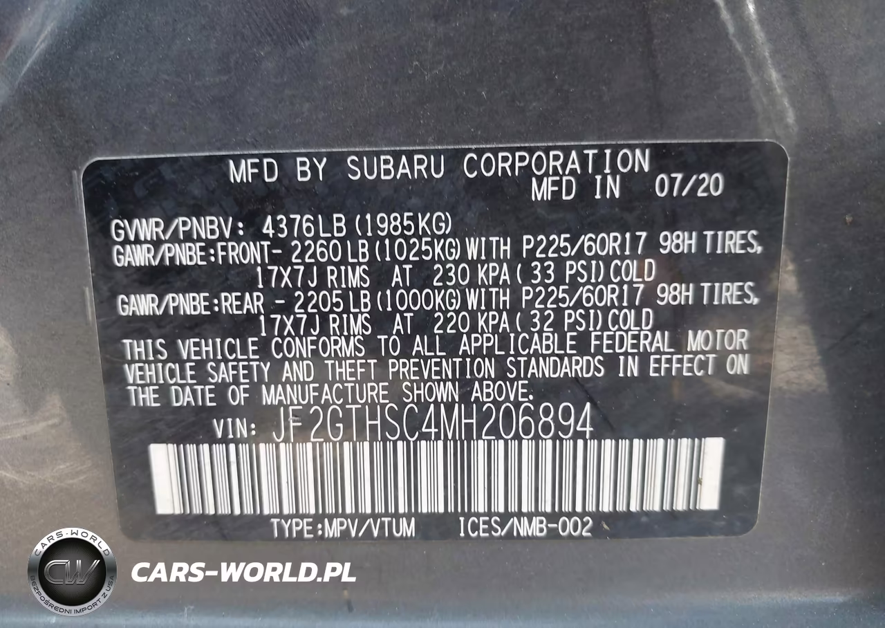 2021 Subaru Crosstrek Sport VIN:JF2GTHSC4MH206894 - 9