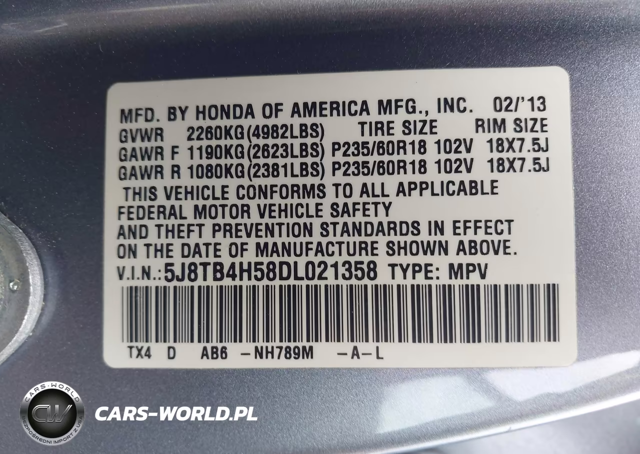 2013 Acura Rdx VIN:5J8TB4H58DL021358 - 9