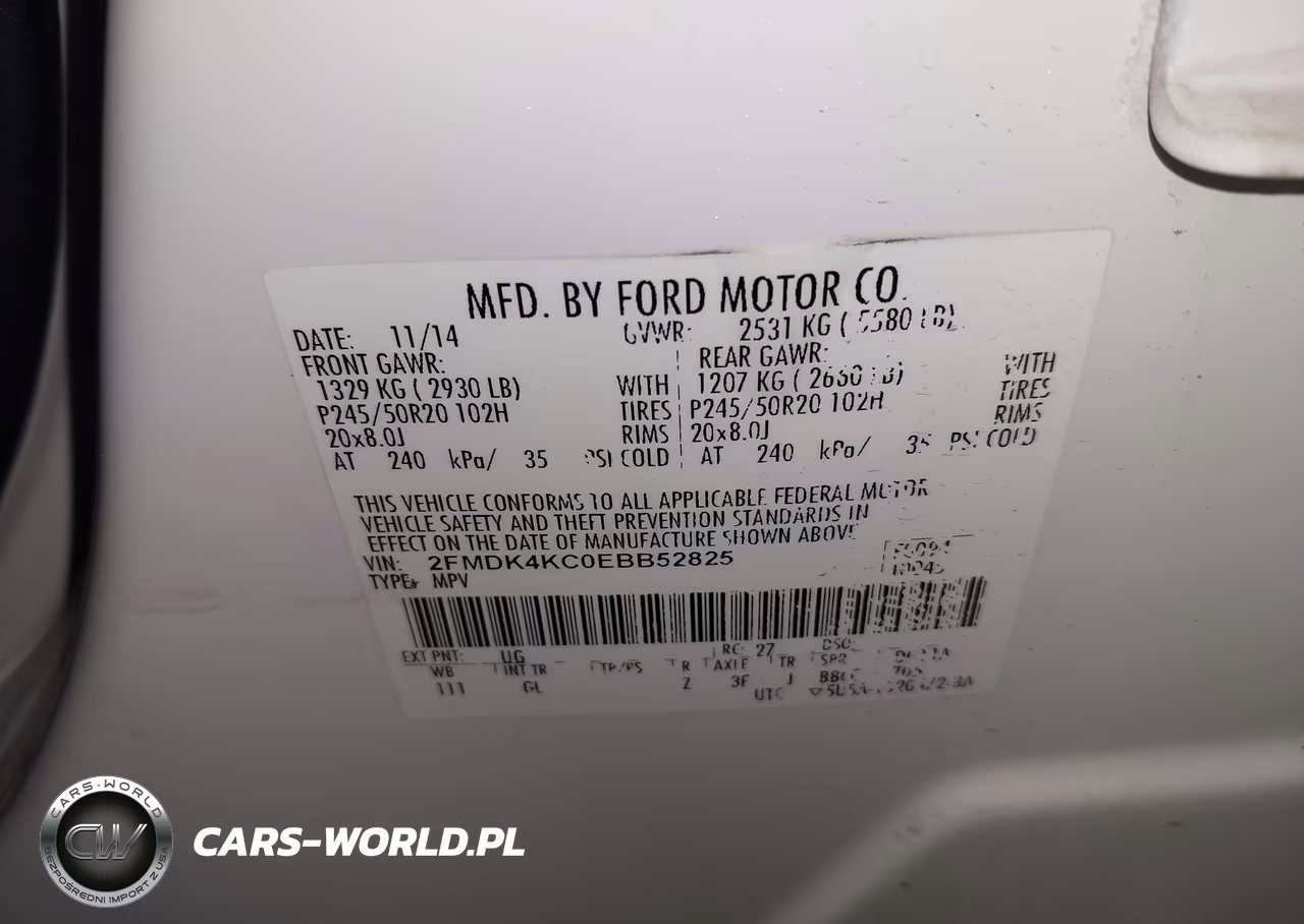 2014 Ford Edge Limited VIN:2FMDK4KC0EBB52825 - 9