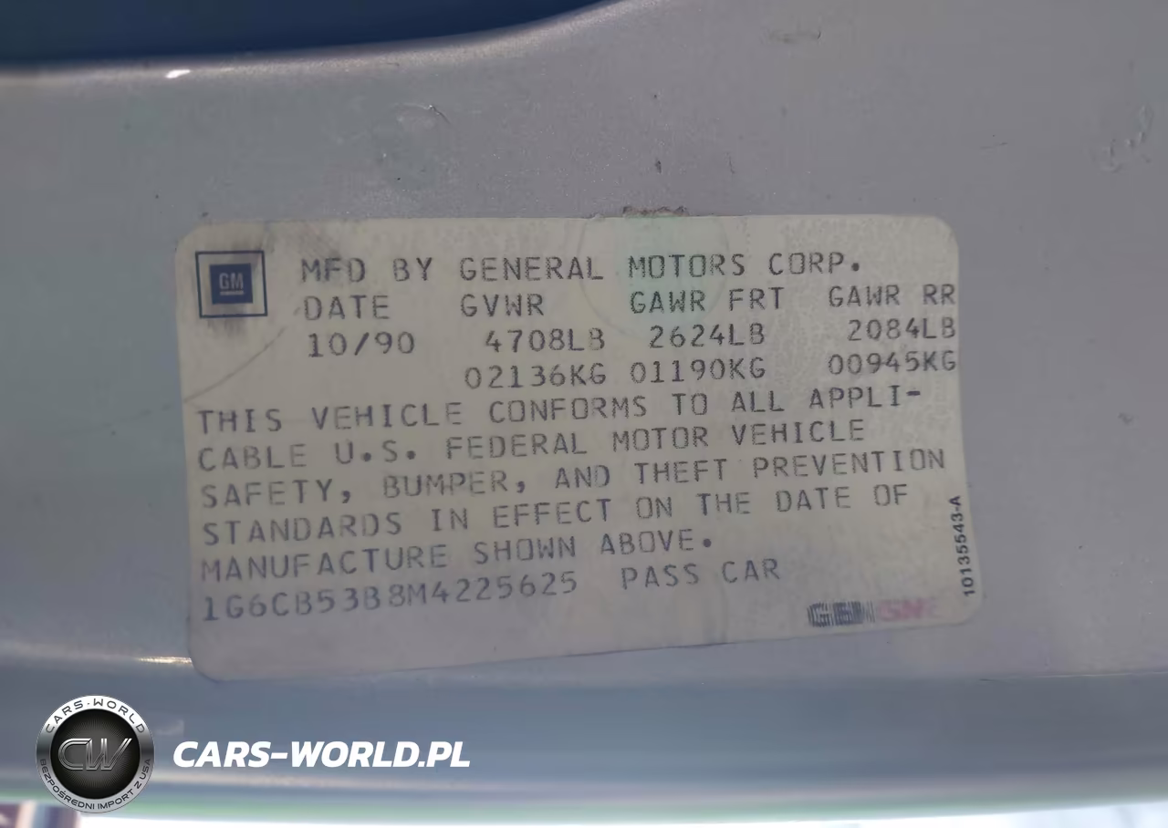 1991 Cadillac Fleetwood VIN:1G6CB53B8M4225625 - 9