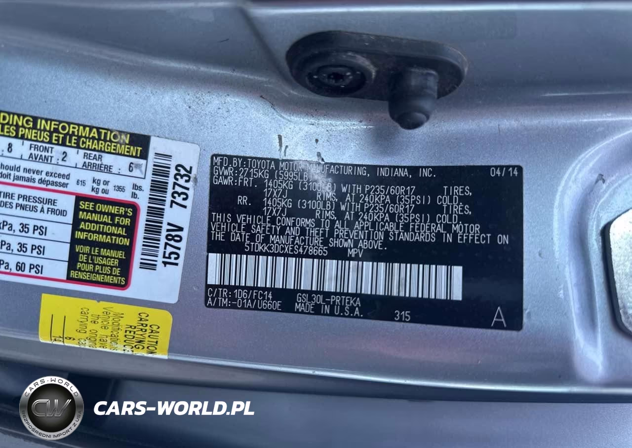 2014 Toyota Sienna Le VIN:5TDKK3DCXES478665 - 9