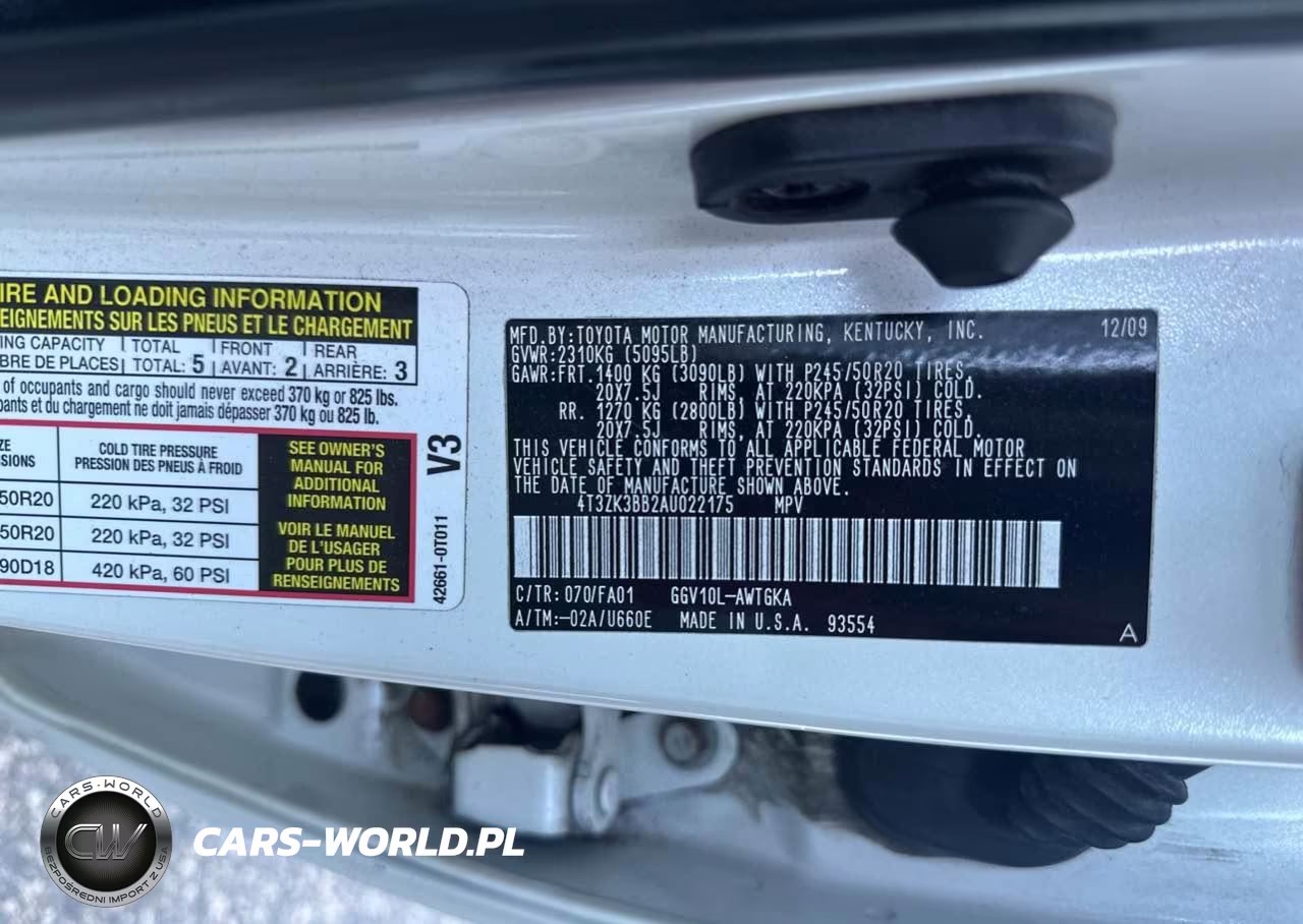 2010 Toyota Venza Fwd V6 VIN:4T3ZK3BB2AU022175 - 9