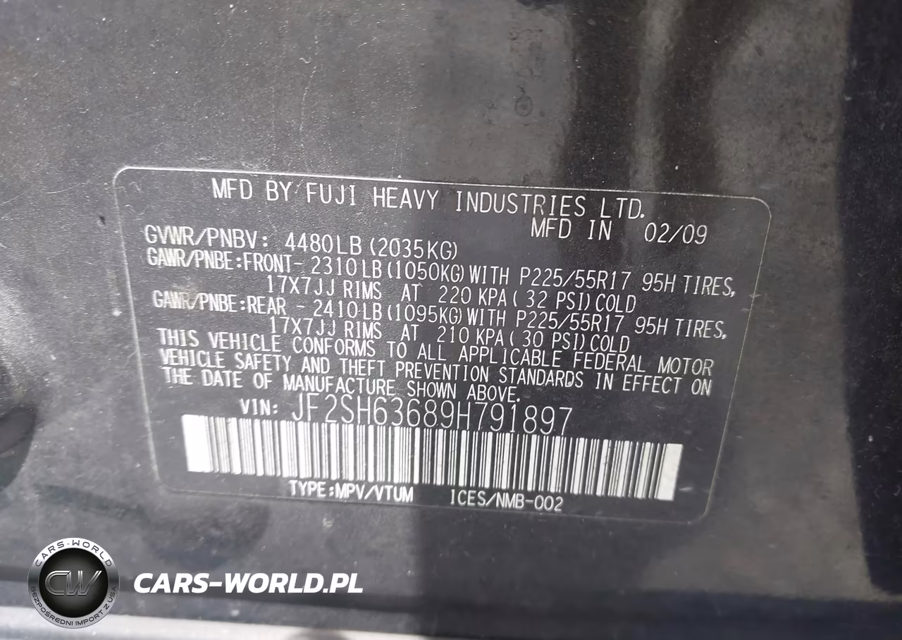 2009 Subaru Forester 2.5X Premium VIN:JF2SH63689H791897 - 9