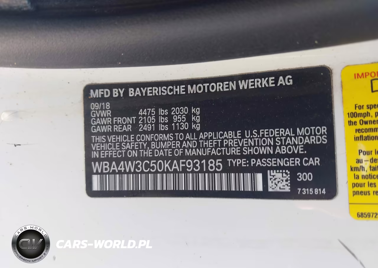 2019 BMW 430I VIN:WBA4W3C50KAF93185 - 9