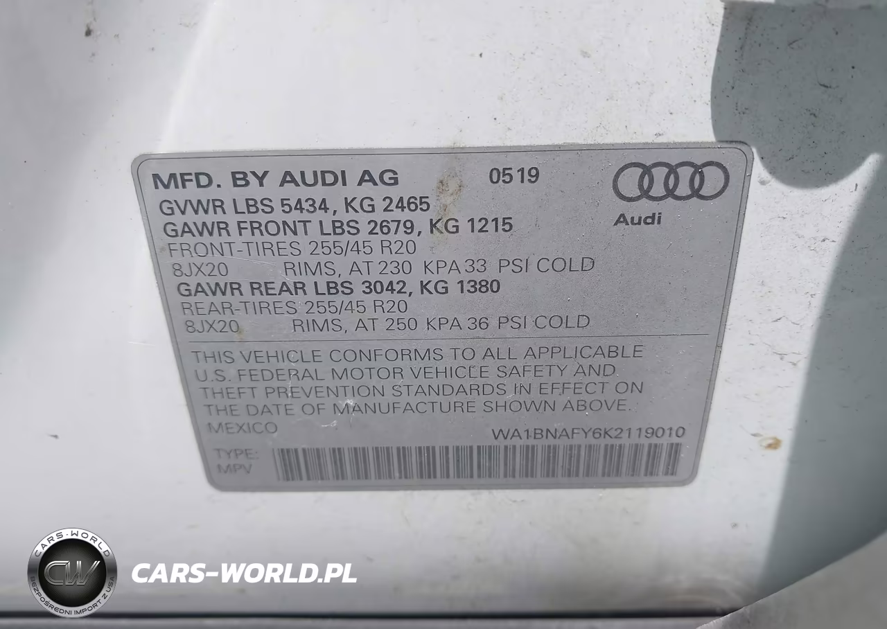 2019 Audi Q5 45 Premium VIN:WA1BNAFY6K2119010 - 9