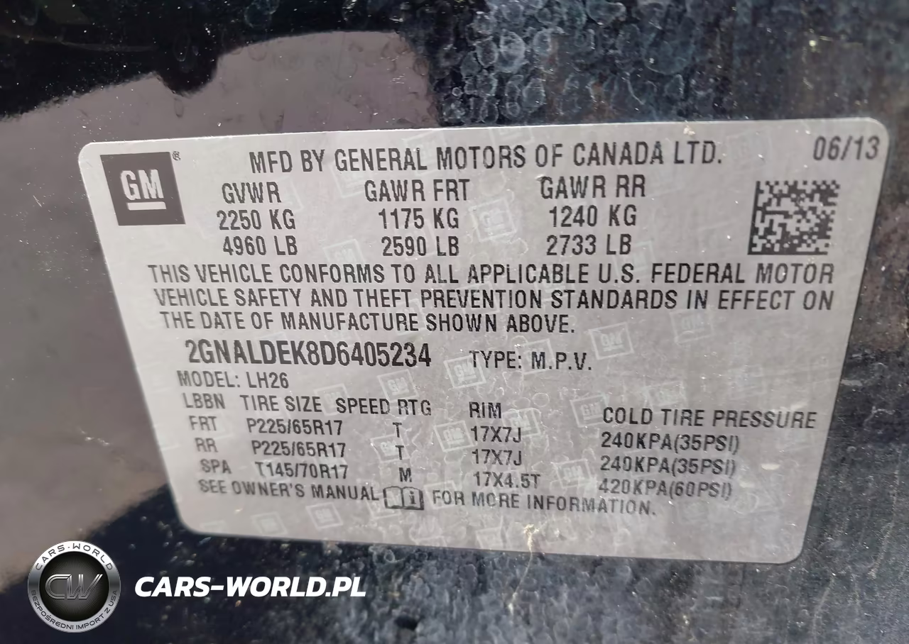 2013 Chevrolet Equinox Lt VIN:2GNALDEK8D6405234 - 9