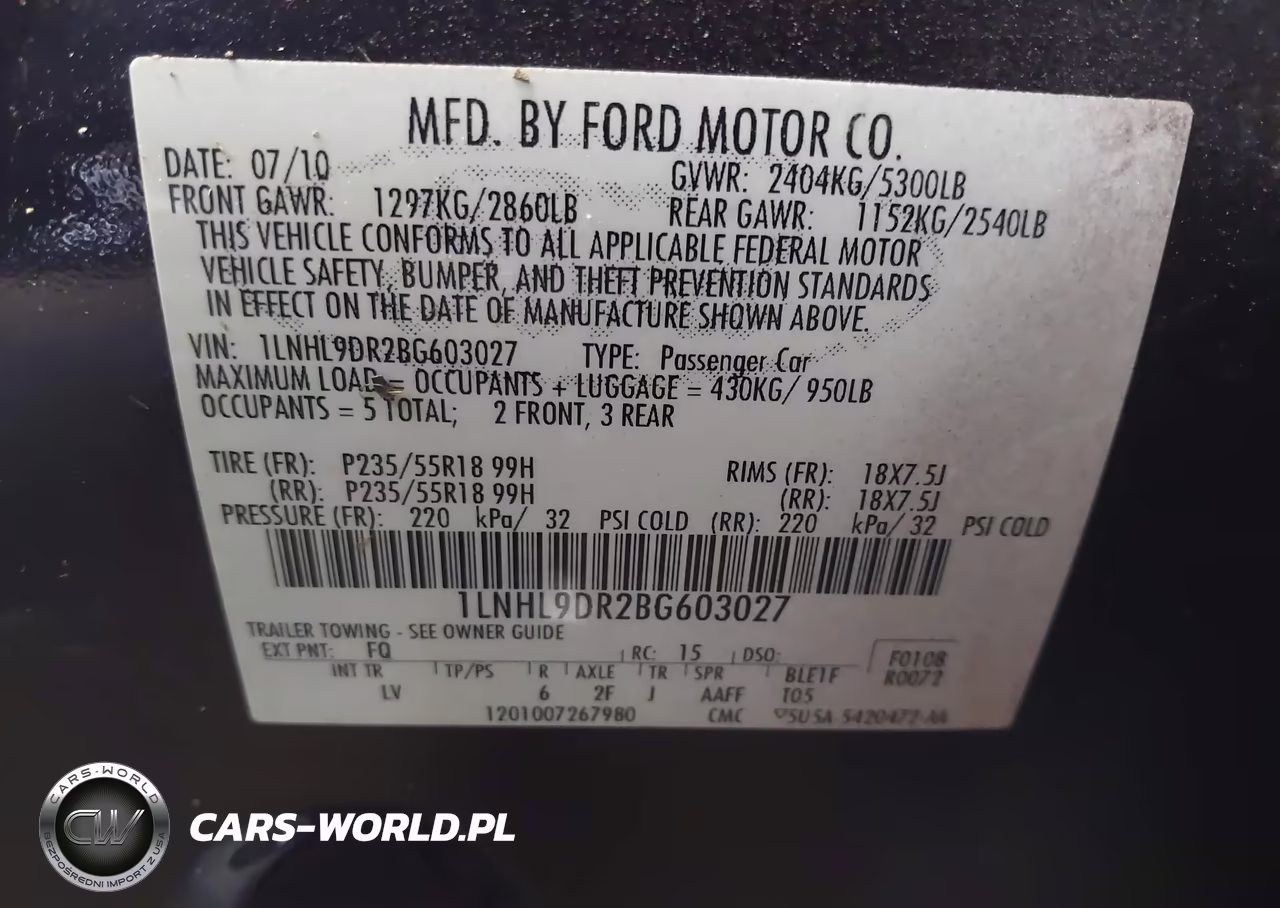 2011 Lincoln Mks VIN:1LNHL9DR2BG603027 - 9