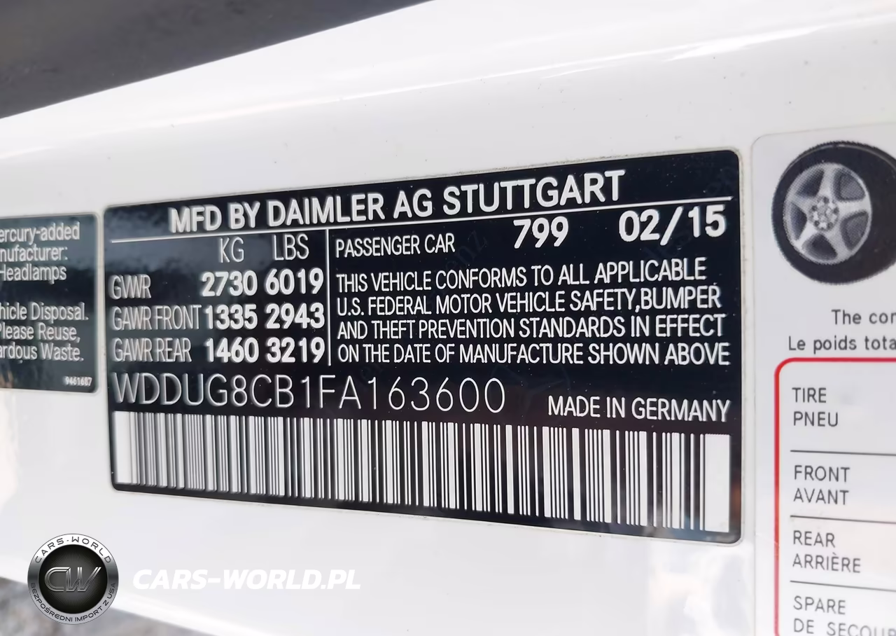 2015 Mercedes-Benz S 550 VIN:WDDUG8CB1FA163600 - 9