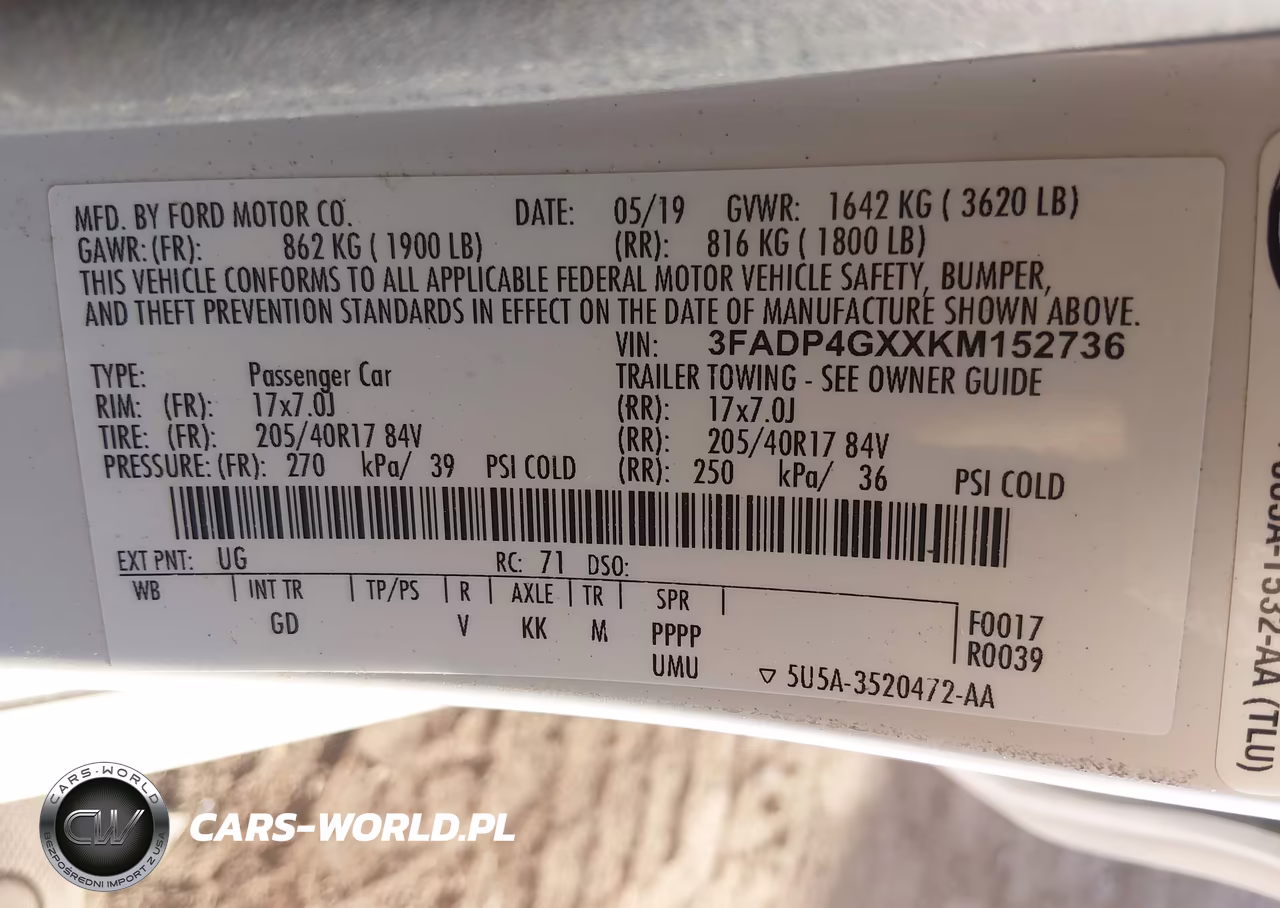 2019 Ford Fiesta St VIN:3FADP4GXXKM152736 - 9