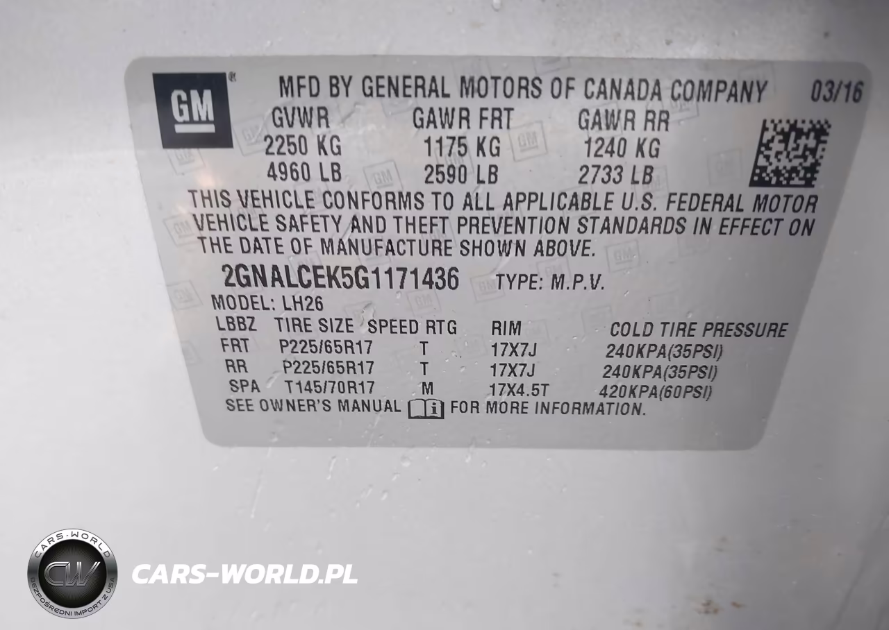 2016 Chevrolet Equinox Lt VIN:2GNALCEK5G1171436 - 9