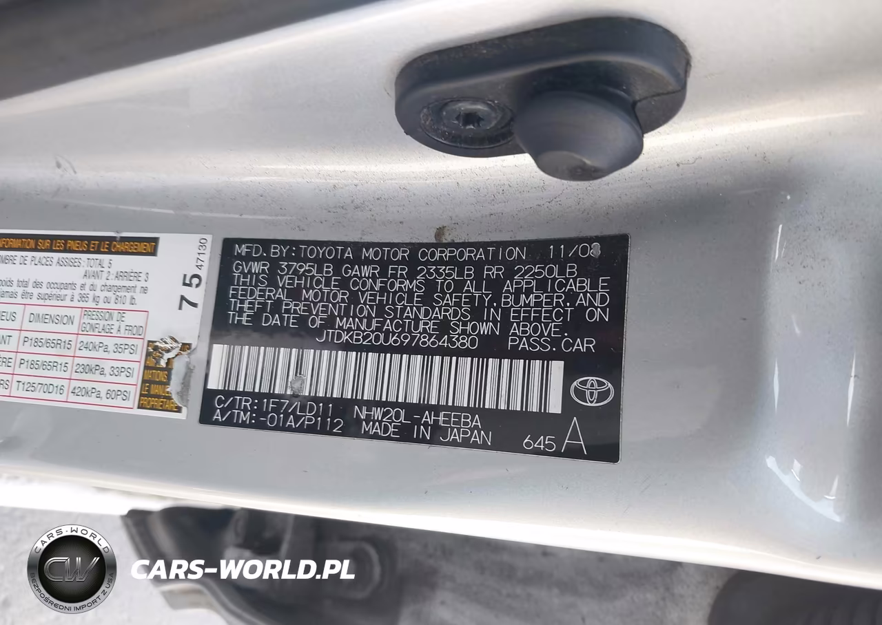 2009 Toyota Prius VIN:JTDKB20U697864380 - 9