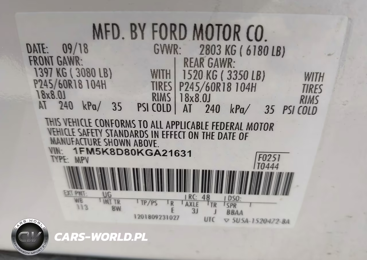 2019 Ford Explorer Xlt VIN:1FM5K8D80KGA21631 - 9