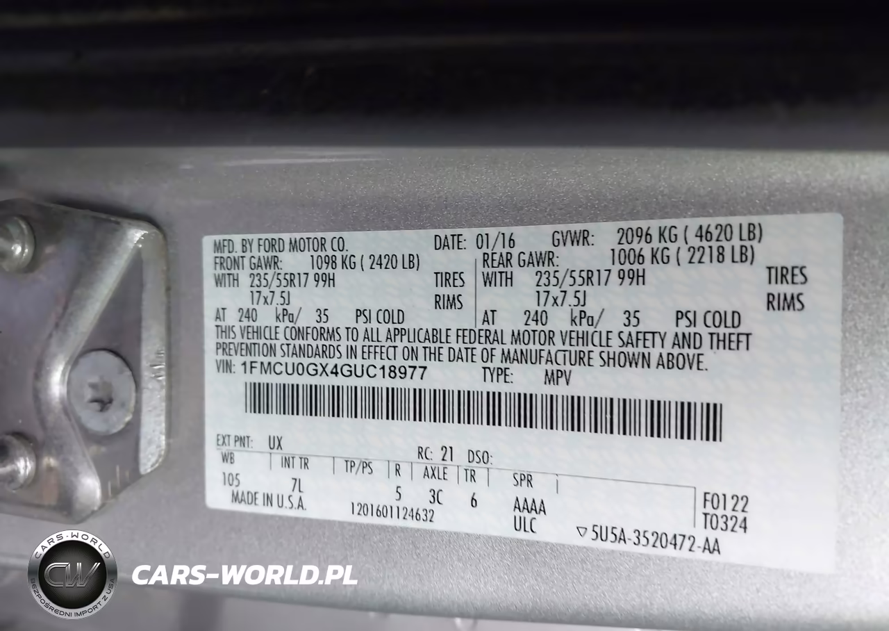 2016 Ford Escape Se VIN:1FMCU0GX4GUC18977 - 9