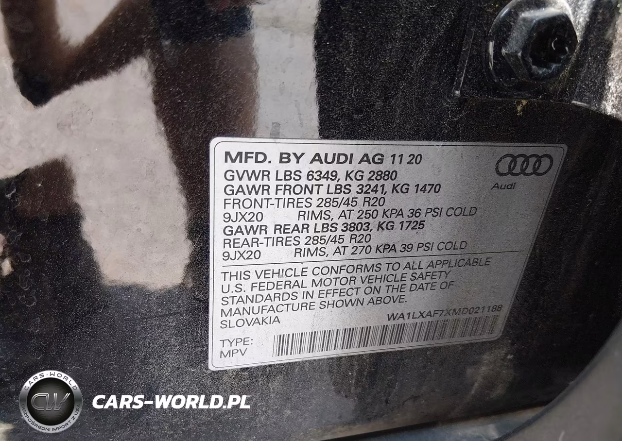 2021 Audi Q7 Premium Plus 55 Tfsi Quattro Tiptronic VIN:WA1LXAF7XMD021188 - 9
