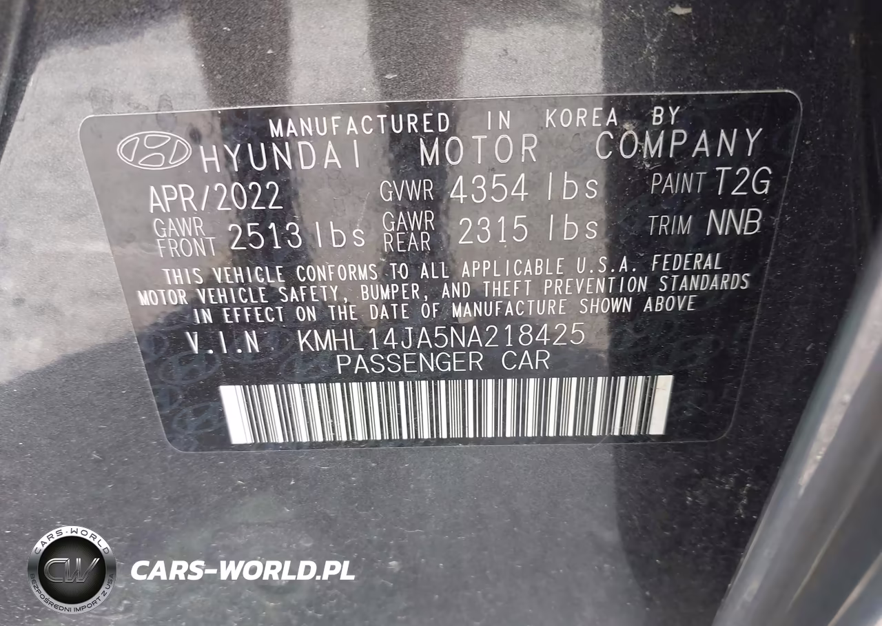 2022 Hyundai Sonata Sel VIN:KMHL14JA5NA218425 - 9