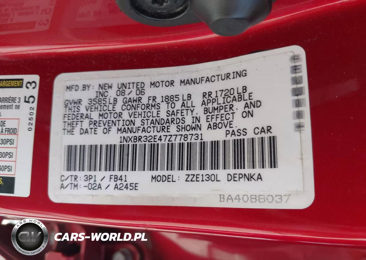 2007 Toyota Corolla Le VIN:1NXBR32E47Z778731 - 9