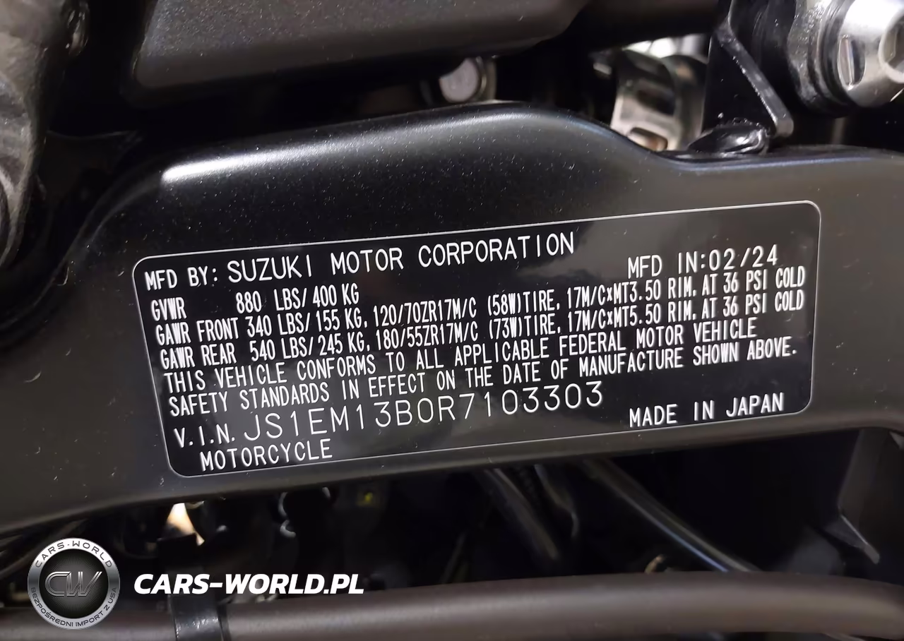 2024 Suzuki Gsx800 F VIN:JS1EM13B0R7103303 - 10