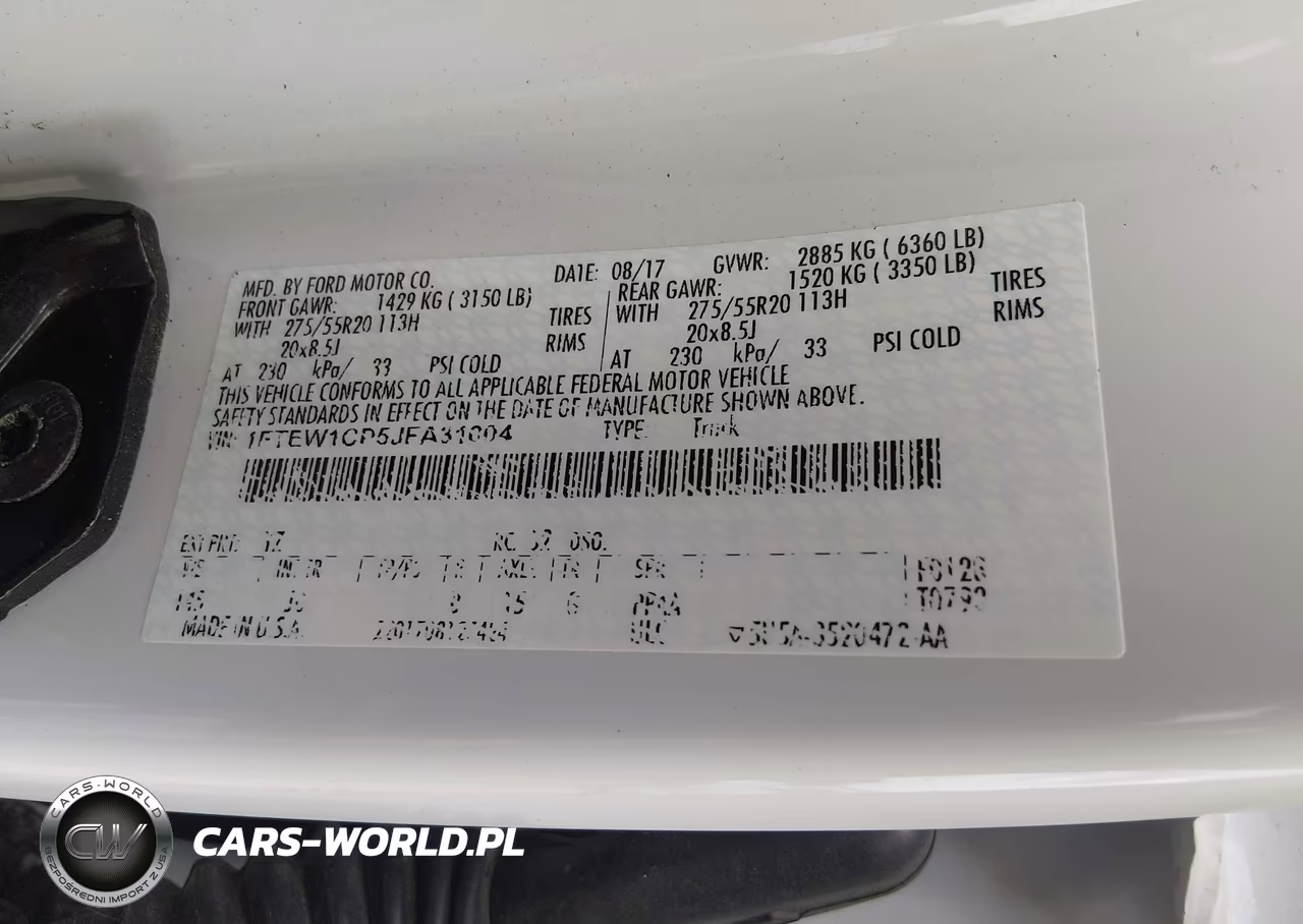 2018 Ford F-150 Xl VIN:1FTEW1CP5JFA31004 - 9