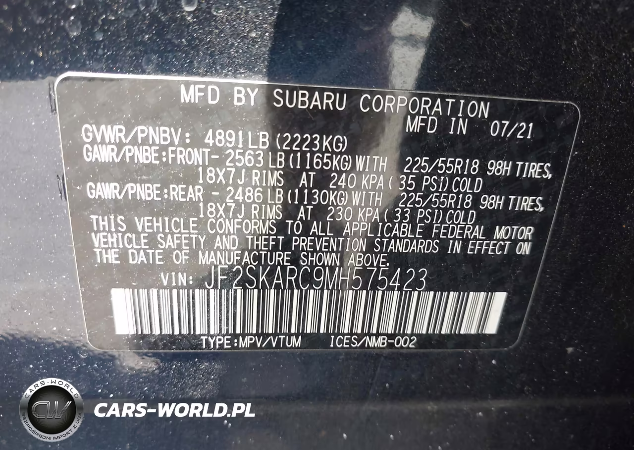 2021 Subaru Forester Sport VIN:JF2SKARC9MH575423 - 9